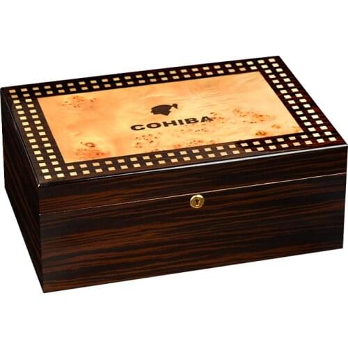 CIGARLOONG Cigar Box Solid wood Moisturizing Box Moisturizing Cabinet Large Capacity Double Layer Cigar Moisturizing Box CC-0044