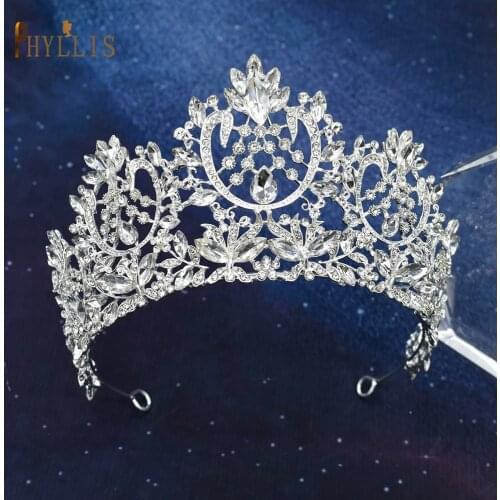 A195 Princess Rhinestone Crown Wedding Bride Hair Accessories Modern Bridal Diamond Tiaras for Hair Jewelry Wedding Headpiece