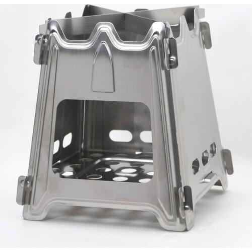 Outdoor Lightweight Camping Wood Stove Portable Outdoor Folding Stainless Steel Wood Stove Burning Picnic Alcohol Wood Stove