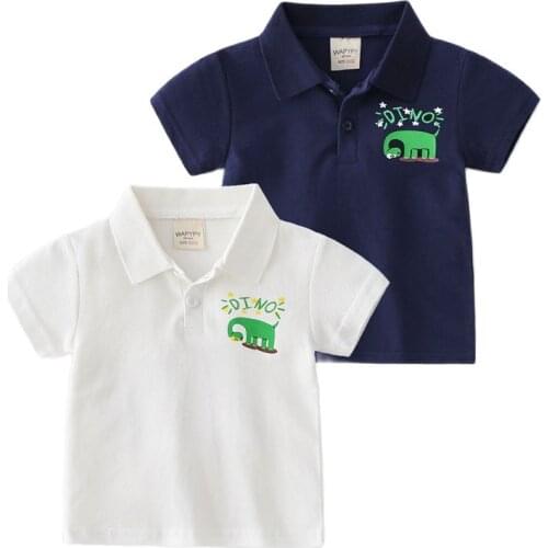 Boys' Short Sleeve T-shirt 2021 Korean Style Summer Boys' Short Sleeve Shirt Baby Cute Dinosaur Printed Tee For 2-6 Years Kids