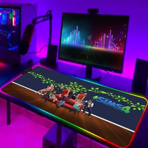 The Sims 4 Mousepad Gaming Mouse Pad Gamer Computer Mousepad RGB Backlit Mause Pad Large Mousepad Desk Keyboard LED Mice Mat