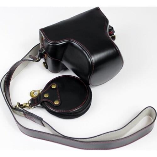 PU leather case cover for Fujifilm X-A7 FUJI XA7 XA-7 camera bag shell with shoulder strap