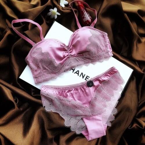 Wriufred Half cup tube top underwear sets, comfortable sleep bra set, thin section, gathered wire free, sexy lace lingerie