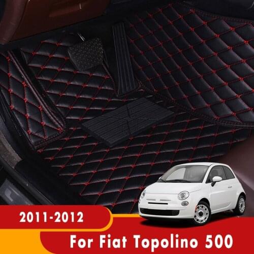 Carpets For Fiat Topolino 500 2012 2011 Leather Anti-Dirty Foot Pads Custom Full Surround Car Mat Interior Accessories Cover