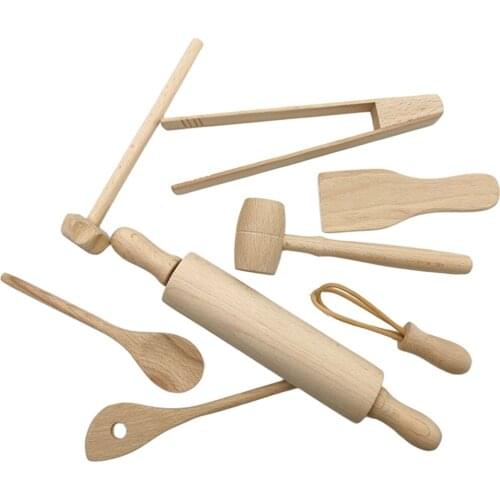 Kitchen Utensils Toy DIY Pretend Playset Spoon Clip Rolling Pins Pack of 8