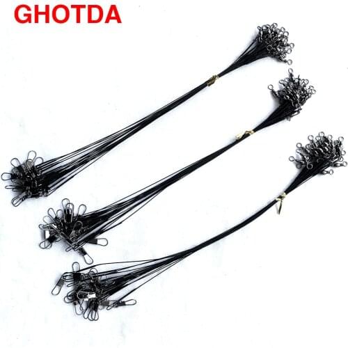 20PCS/LOT 6kg 9kg 12kg 17kg Wire Leader Fishing Line 15cm 20cm 24cm 30cm