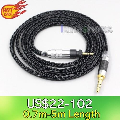 LN006584 4.4mm XLR 8 Core Silver Plated Black Earphone Cable For Shure SRH840 SRH940 SRH440 SRH750DJ Philips SHP9000