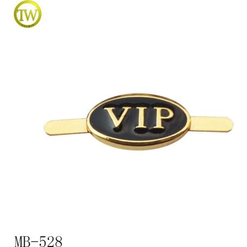 MB528 Custom small logo tag label metal garment logos metal letter labels
