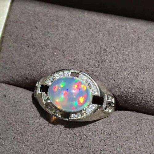 Man Ring Natural And Real Opal Men Ring 925 sterling silver Wholesales Fine jewelry