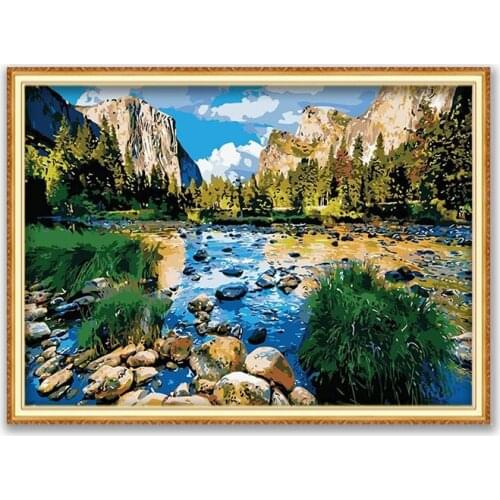 Nature Landscape DIY Embroidery 11CT Cross Stitch Kits Craft Needlework Set Printed Canvas Cotton Thread Home Decoration Hot New
