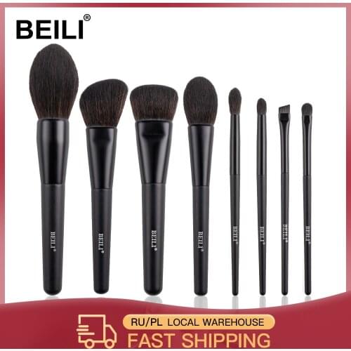 BEILI 8pcs synthetic makeup brushes Eyeshadow Professional brush makeup Blending powder eyebrow Cosmetic makeup brush set
