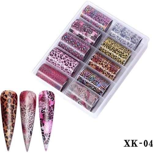 10pcs 4*120cm Nail Stickers 3D Holographic Nail Art Transfer Stickers Foil Paper Desige Colorful False Manicure Decorations