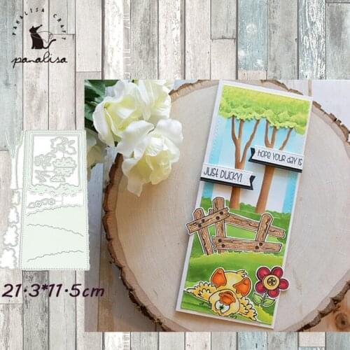 Panalisacraft Rectangle tree landscape Frame background Cutting Dies Diecut scrapbooking Album Paper Card Craft Embossing