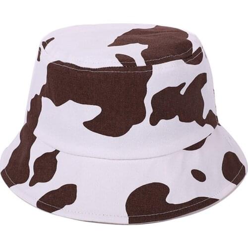 New Fashion Black White Cow Pattern Bucket Hats Fisherman Caps for Women Gorras Summer Women Panama Autumn Lady Outdoor Sun Cap