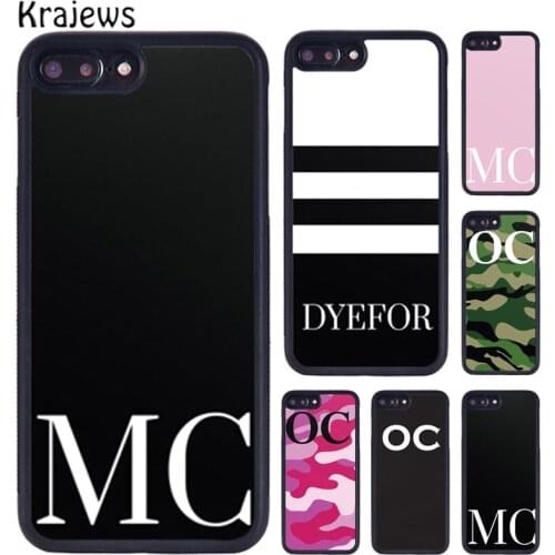 Krajews Personalised Initials Name Custom Phone Case For iPhone X XR XS 11 12 Pro MAX 5 6 6S 7 8 Plus Samsung S7 S8 S9 S10