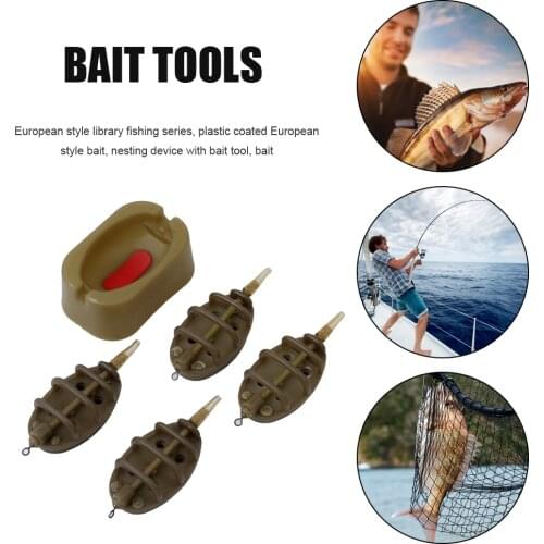 Flat Method Fishing Feeder Mould Set Outdoor Carp Fishing Gear Bait Holder Quick Release Mould Fishing Accessories Baiting Tool