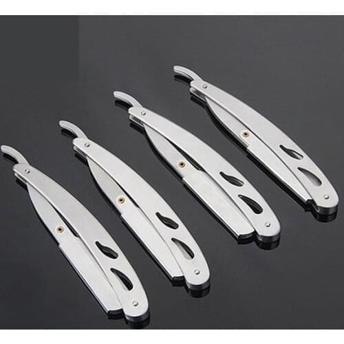 Straight Barber RAZOR BLADE Holder Single Copper Handle Edge Steel Razor Folding Shaving Knife Holder Rack Without Blade