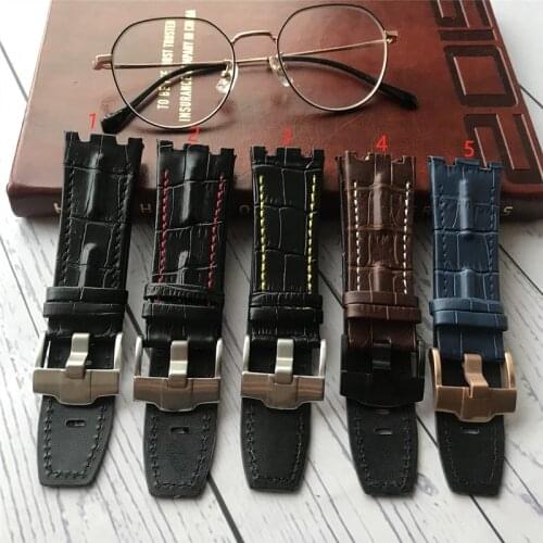 Watch accessories leather strap shoulder strap for AP 28mm*24mm outdoor sports waterproof strap women men watch band