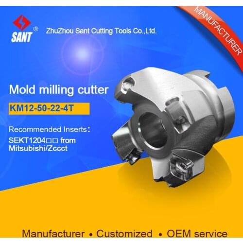 Zhuzhou Sant Face Milling Cutter KM12-50-22-4T for carbide Inserts SEKT1204