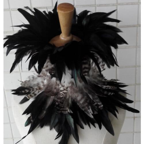 Gothic Feather Collar Choker Neck Corset Carnival Neck Corset