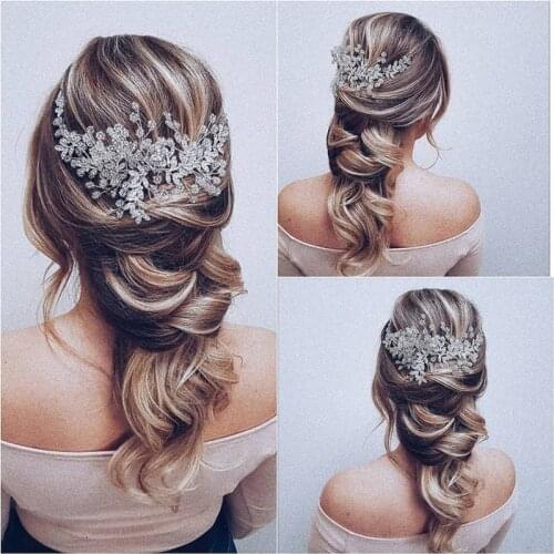 Rhinestone Headband Bride Tiara Hairband For Bridal Wedding Hair Jewelry Golden/Silver Color Rhinestone Headband Headpiece