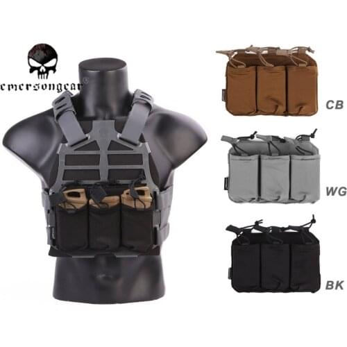 EMERSON Triple Magazine Pouch For SS Vest 5.56 /7.62 Magazine Pouch Holder EM6402