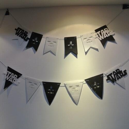 Anime Star Wars Theme Pennant Party Supplies Props Decoration Non-woven Rainbow Flag Baby Shower Birthday/Wedding Party Props