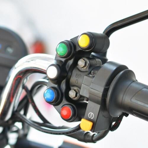 Waterproof Universal Motorcycle Bike Handlebar Grip Horn Turn Signal Switch Control A 5-Button 22 mm Scooters Motorcycle Switch