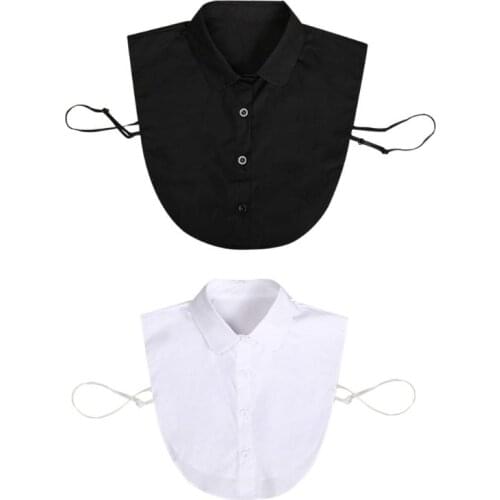 Women Adult Detachable Adjust Lapel Shirt Fake Collar Fashion Solid Color False Blouse Neckwear Clothing Accessories