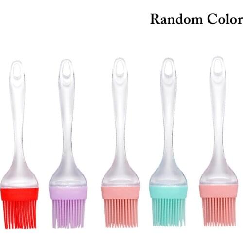 1pc Food Grade Silicone Food Brush Heat Resistant Silicone Pastry Brush Baking Brush BBQ Tools Accessories Random Color