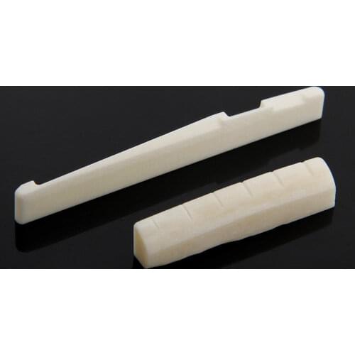 1 pc Guitar Saddle Nut Replacement Beige Buffalo Bone Bridge Saddle Nut Slotted for Guitar Parts Accessories