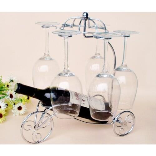 1PC New tank wine rack hanging Cup European iron frame Wine heightening original design disassembled wine holder KI 2096