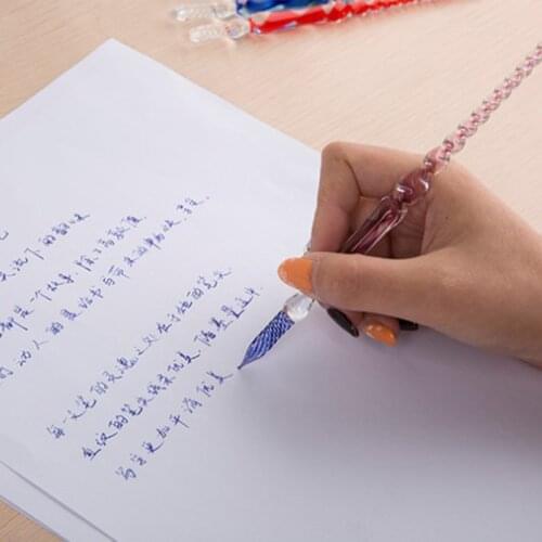 1pc New Vintage Portable Glass Dip Dipping Pen Holder Fountain Pens Handmade