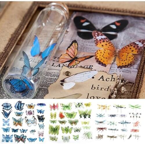 1Bag Butterfly Stickers DIY Scrapbooking Journal Toy Plants Decor Labels Album Planner Material Decorative Stickers Supplies