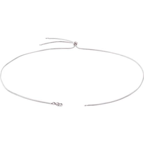 2Pcs Adjustable 304 Stainless Steel Slide Snake Chains with Slider Stopper Beads for Necklace Jewelry Making Accessories