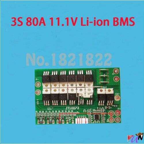 3S 80A li-ion 11.1v 18650 BMS PCM 4s battery protection board bms pcm 3s for electric tools application