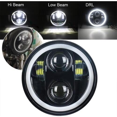 5.75 inch LED motorcycle Headlight Halo White DRL Angel eyes turn signal light For Harley Sporster Touring Super Glide Dyna