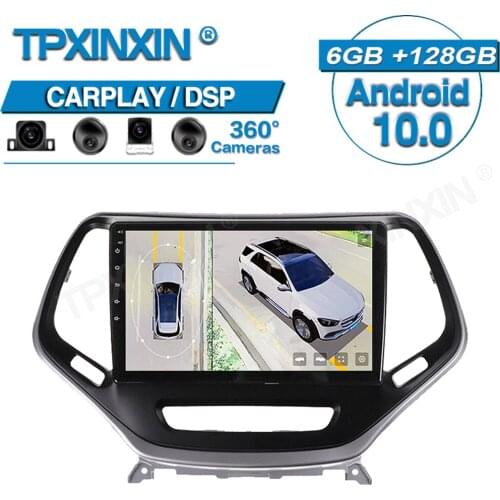 6+128G For JEEP Cherokee 2015-2019 Car Android 360 HD Auto Surround View Camera Car Multimedia Player Stereo Radio GPS Navigtion
