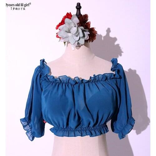 7years Old Lil Girl 2021 Tribal Belly Dance Chiffon Costume Top Bohemia Gypsy Modern HEE10