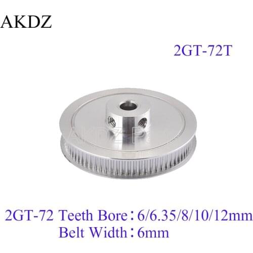 72 Teeth 2GT Timing Pulley Bore 6/6.35/8/10/12/14/15/16/17/19/20mm for GT2 Open Synchronous belt width 6/10mm 72Teeth 72T