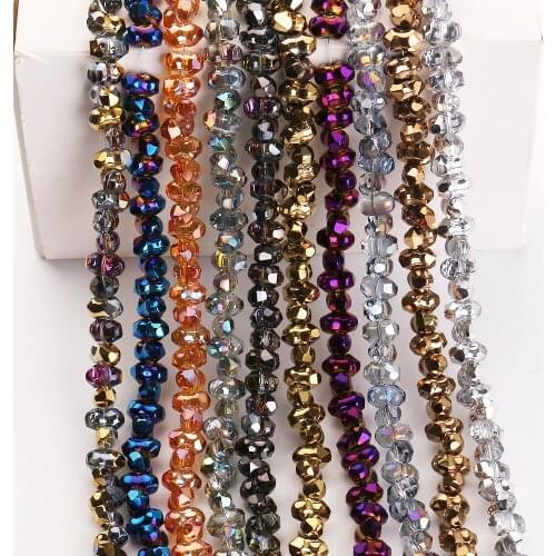 75pcs/lot DIY Spacer For Bracelet Making 6*10mm Lampwork Glass Beads Wholesale For Plated Crystal Jewelry Needlework Accessories