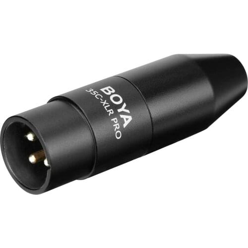 3.5mm (TRS) Mini-Jack Female to XLR Male Adapter for Microphone with Integrated Phantom Power Converter(35C-XLR Pro)