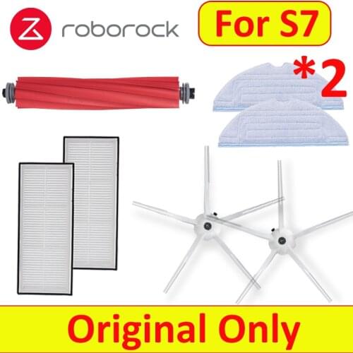Original Roborock s7 Accesories Mop Docking Filter Filtre HEPA Main Brush Side Brush S7 Accessories Mopping Cloth Spare Part