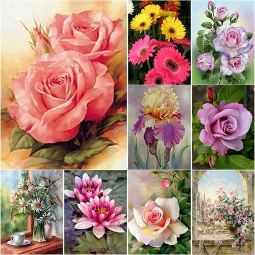 New 5D DIY Diamond Painting Full Square Round Drill Potted Plants Diamond Embroidery Flowers Cross Stitch Home Decor Manual Gift