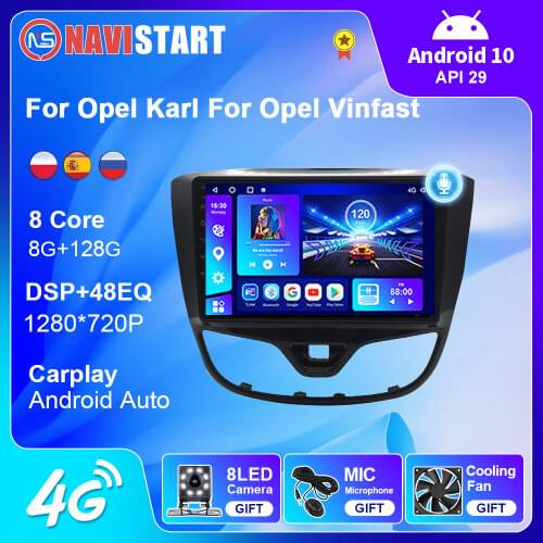 For Opel Karl For Opel Vinfast 2017+ USB Android Auto Car Radio Multimedia Video Stereo Player Android 10 GPS Navigation 4G WIFI