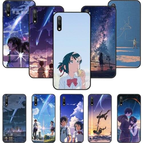 Phone Case For Huawei Honor 9X 10 9 20 8X 8A 8S 7X 7A i A Pro Play Lite Black Cover Shell 3D Etui Tpu Japan Anime Your Name