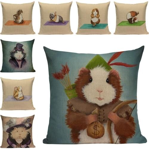Cartoon Mouse Cushion Cover Art Print Decorative Pillow Case Cute Sofa Throw Pillowcase Car Seat Accessories Home Decor 45x45cm