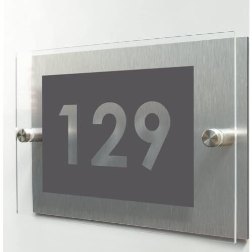 DIY House Number Customized Modern Acrylic Home Number Street Name Sign 20x14cm