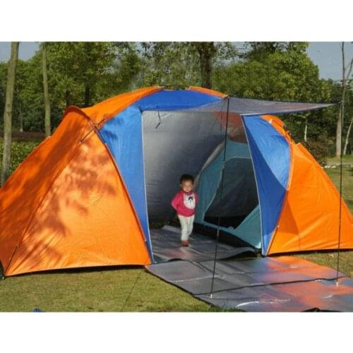 5-8 Person Big Camping Tent Double Layer Waterproof Two Bedrooms Travel Tent for Family Party Travel Fishing 420x220x175CM
