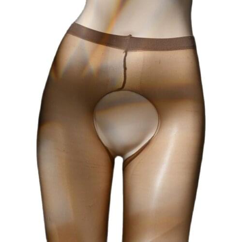 Woman Pantihose Milk Silk Tights Scrotal Bag Sexy Lingerie Thin Unisex Stockings Open Crotch Pants-Hoses Femme Crotchless Pants